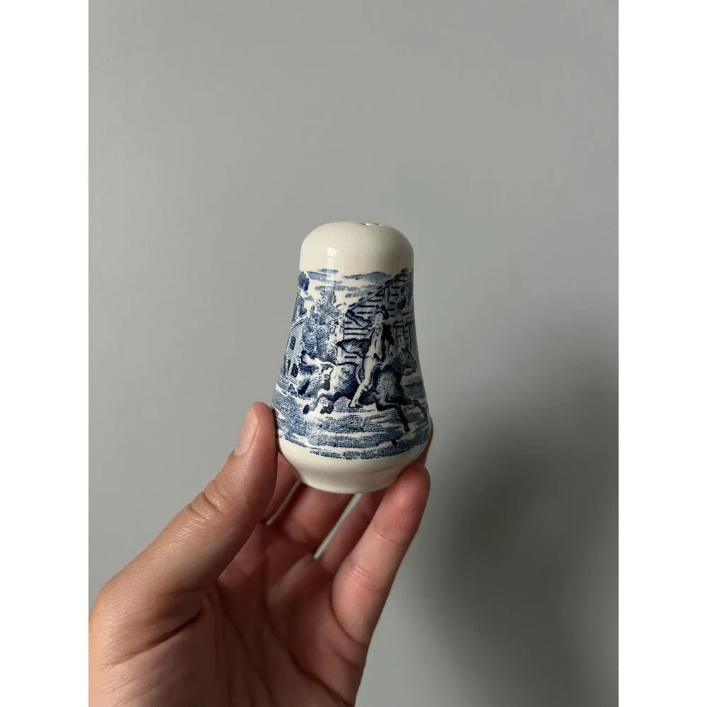 Vintage Blue and White Salt & Pepper Shakers